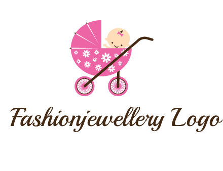 baby in stroller childcare logo