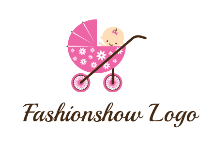 baby in stroller childcare logo