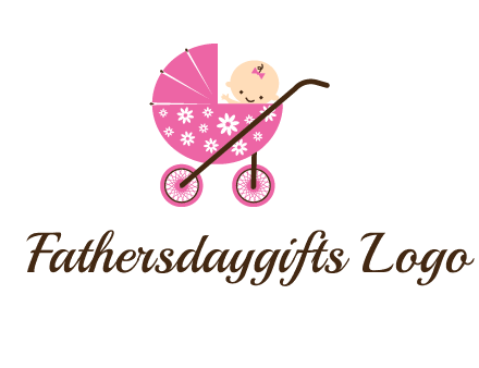 baby in stroller childcare logo