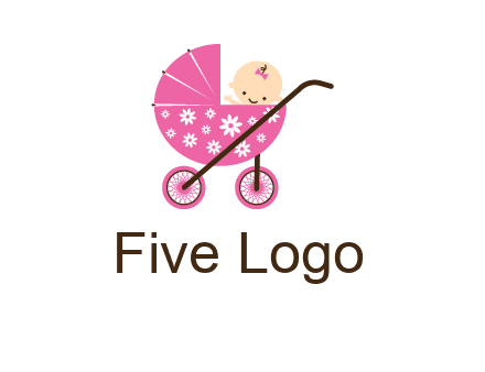 baby in stroller childcare logo