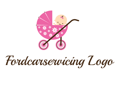 baby in stroller childcare logo