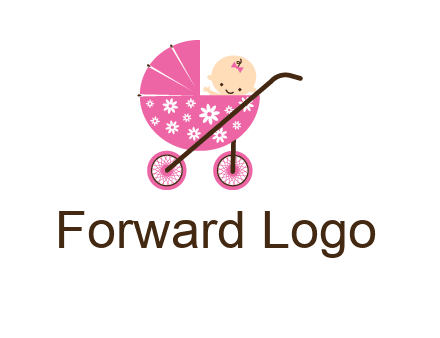 baby in stroller childcare logo
