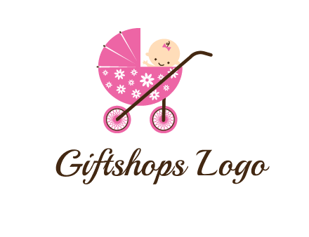 baby in stroller childcare logo