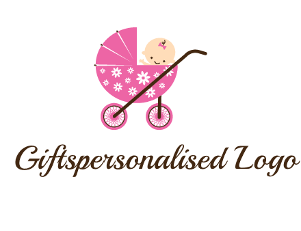 baby in stroller childcare logo