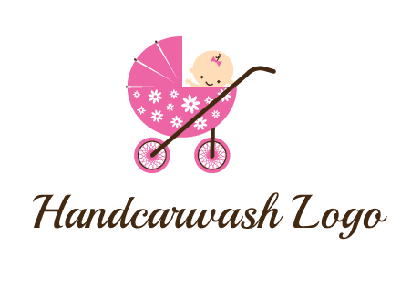 baby in stroller childcare logo