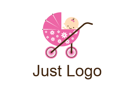baby in stroller childcare logo