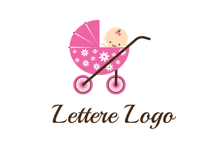 baby in stroller childcare logo