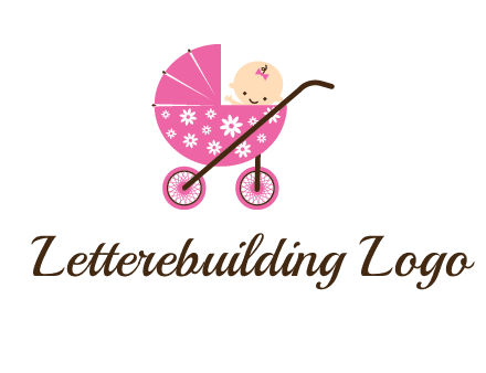 baby in stroller childcare logo