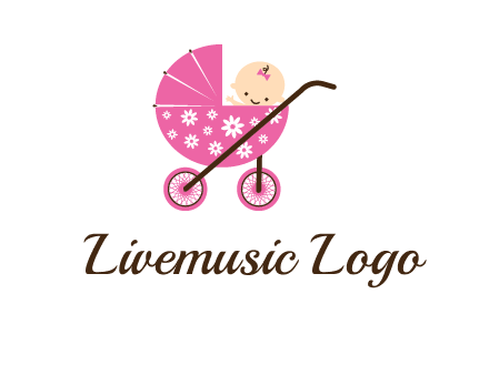 baby in stroller childcare logo