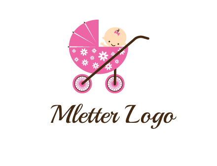 baby in stroller childcare logo