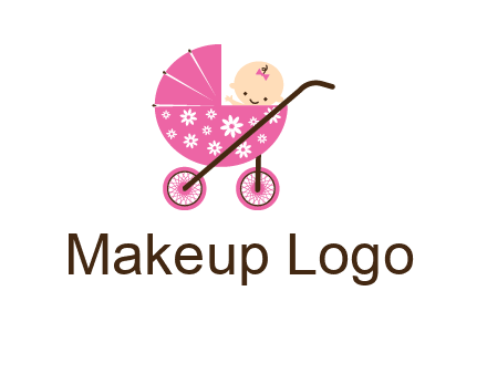 baby in stroller childcare logo