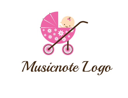 baby in stroller childcare logo