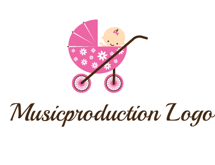 baby in stroller childcare logo