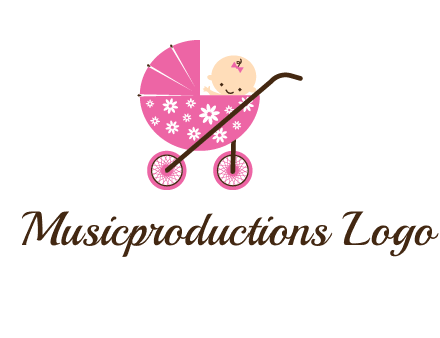 baby in stroller childcare logo