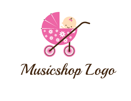 baby in stroller childcare logo
