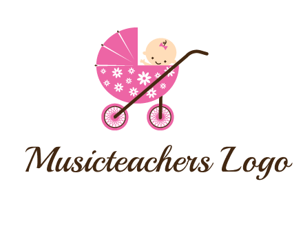 baby in stroller childcare logo