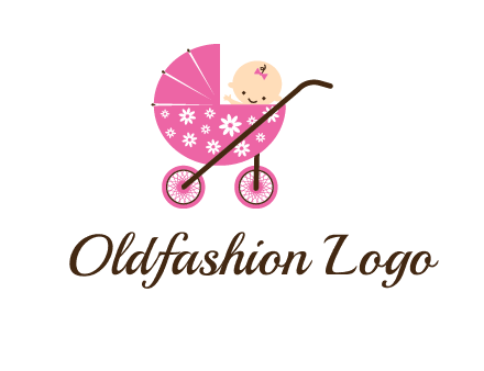 baby in stroller childcare logo