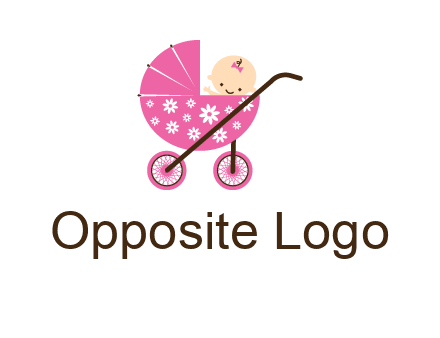 baby in stroller childcare logo