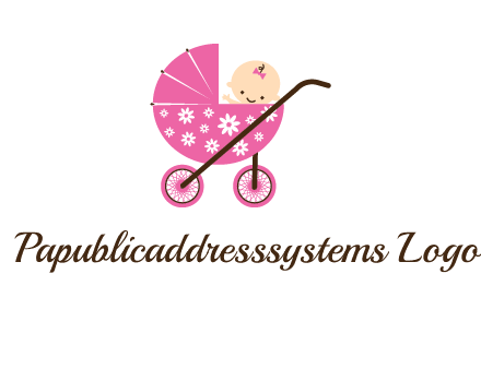baby in stroller childcare logo