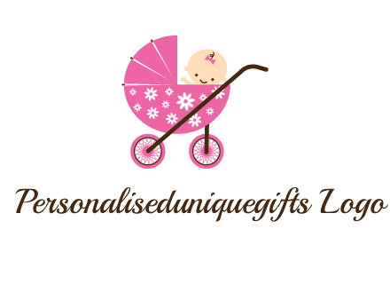 baby in stroller childcare logo