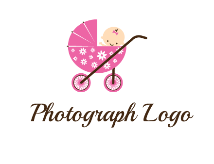 baby in stroller childcare logo