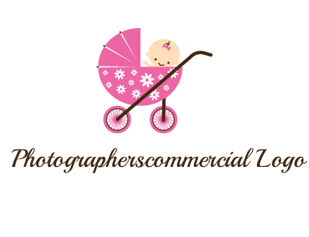 baby in stroller childcare logo