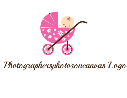 baby in stroller childcare logo