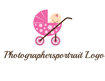 baby in stroller childcare logo