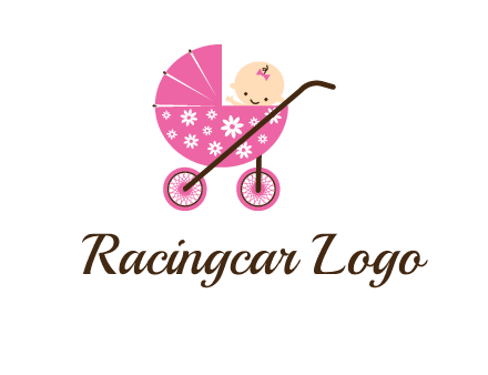 baby in stroller childcare logo