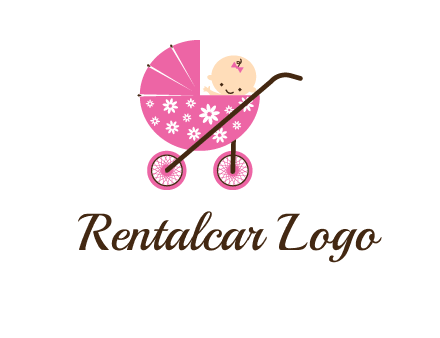 baby in stroller childcare logo