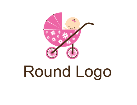 baby in stroller childcare logo