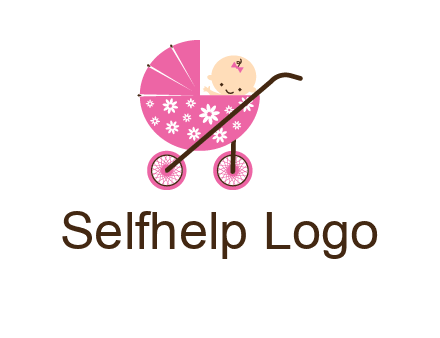 baby in stroller childcare logo