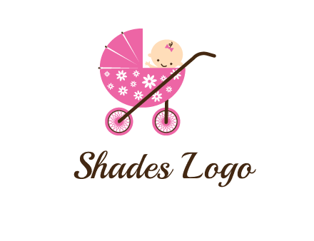 baby in stroller childcare logo