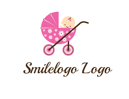 baby in stroller childcare logo