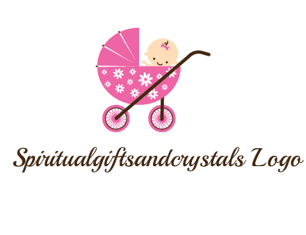 baby in stroller childcare logo