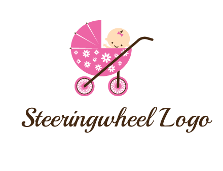 baby in stroller childcare logo