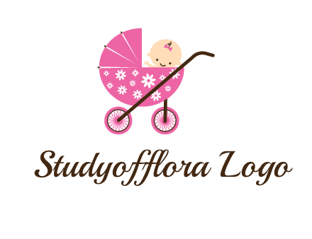 baby in stroller childcare logo