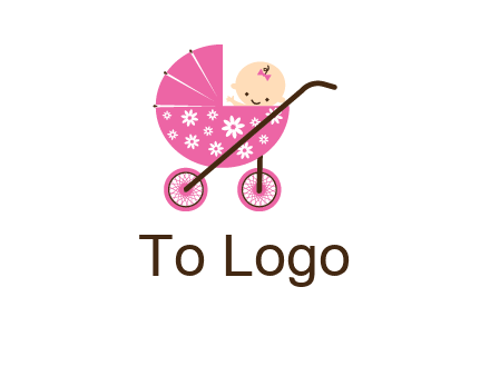 baby in stroller childcare logo