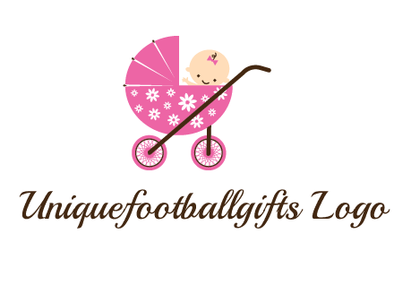 baby in stroller childcare logo