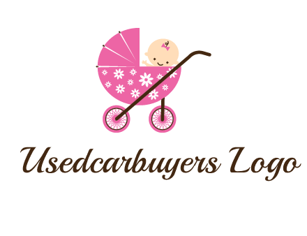 baby in stroller childcare logo