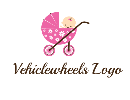 baby in stroller childcare logo