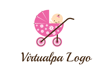 baby in stroller childcare logo