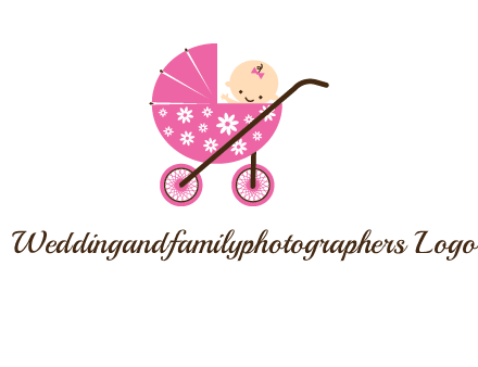 baby in stroller childcare logo