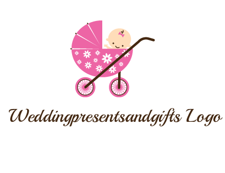 baby in stroller childcare logo