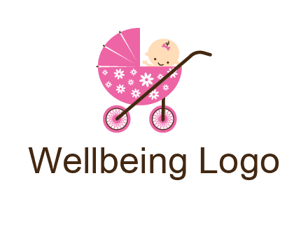 baby in stroller childcare logo