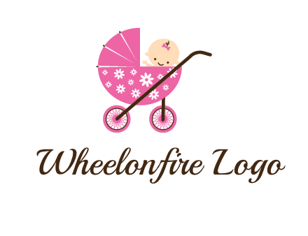 baby in stroller childcare logo