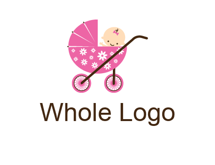 baby in stroller childcare logo