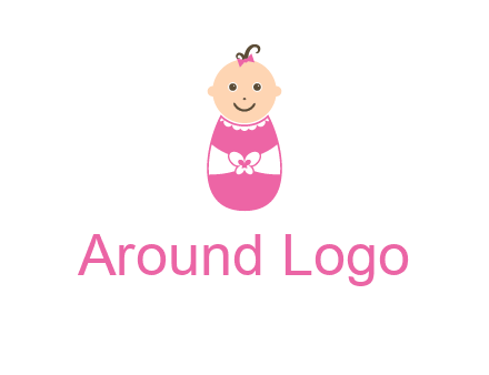childcare logo with a baby in pink