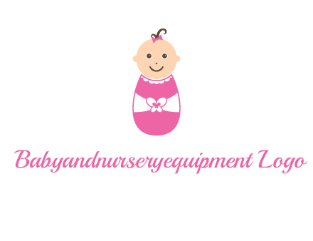 childcare logo with a baby in pink