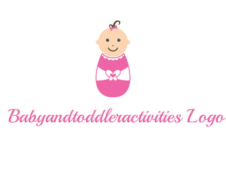 childcare logo with a baby in pink